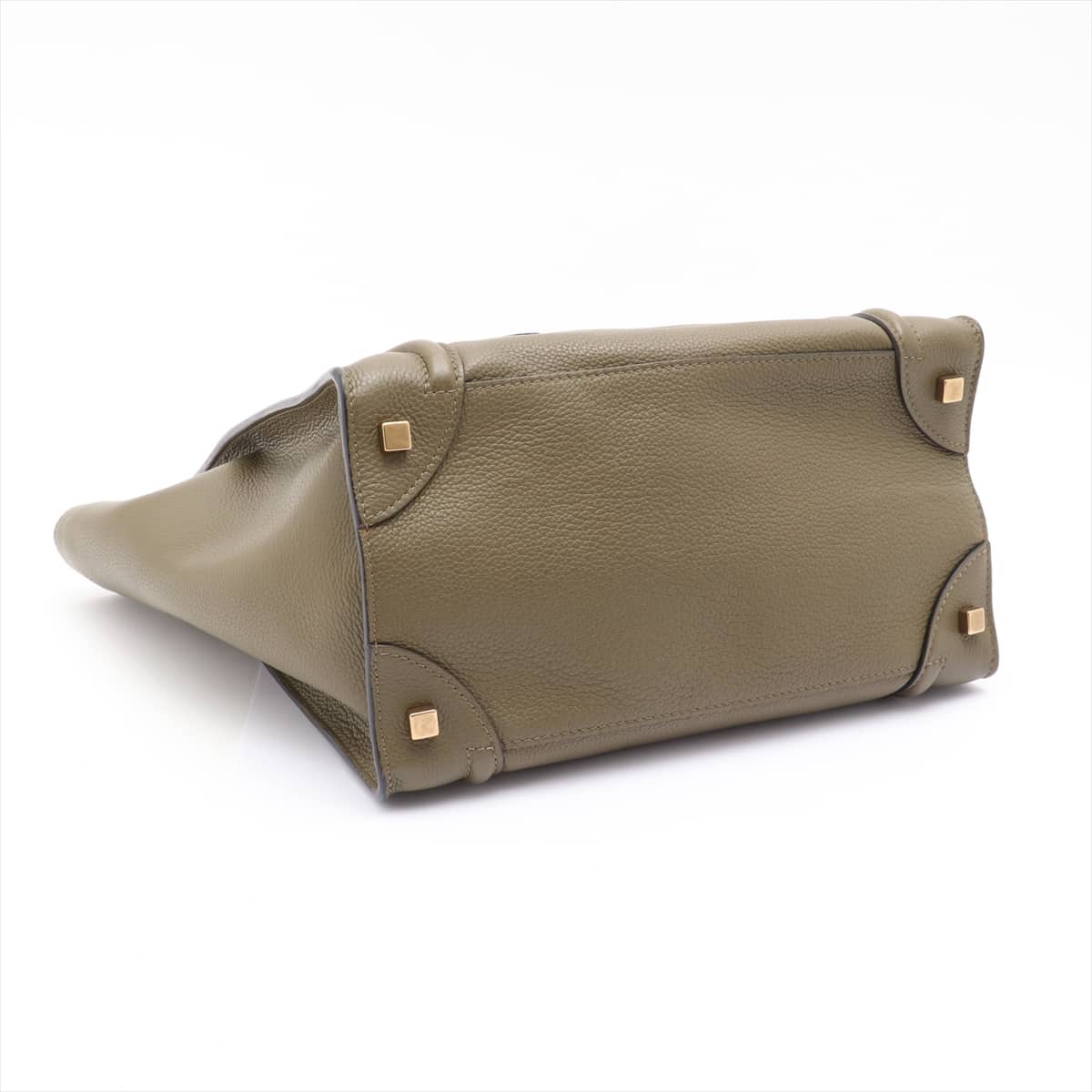 CELINE Luggage Mini shopper Leather Tote bag Khaki