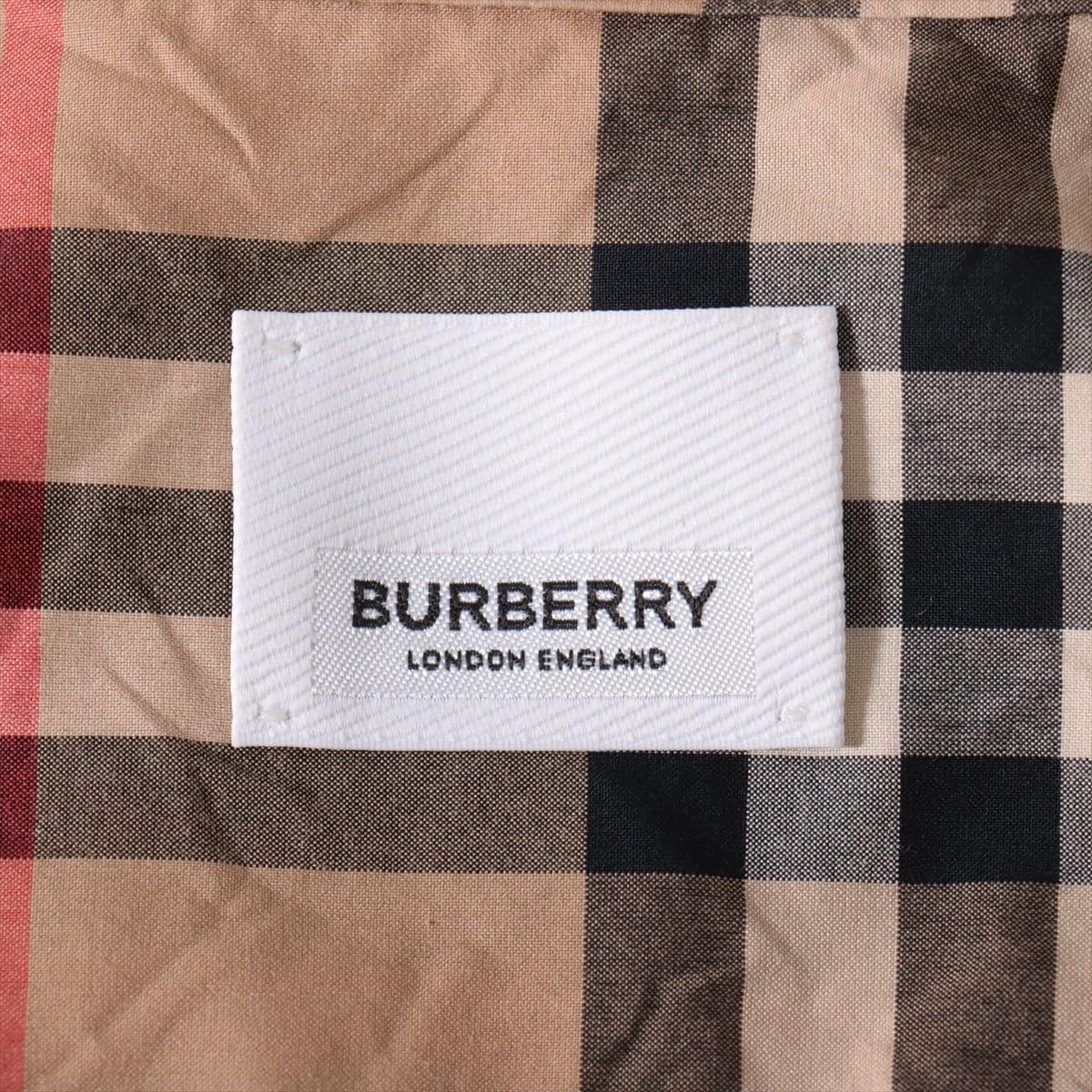 Burberry Cotton Checked shirt M Men's Beige  Arm logo print 8029878