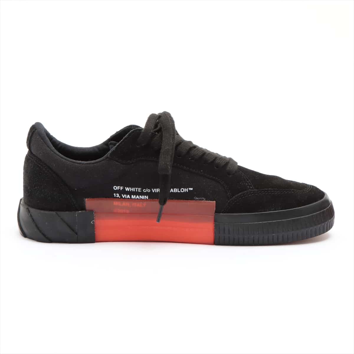 Off-White ROVAL CANIZE 20SS Suede Sneakers 41 Men's Black x red