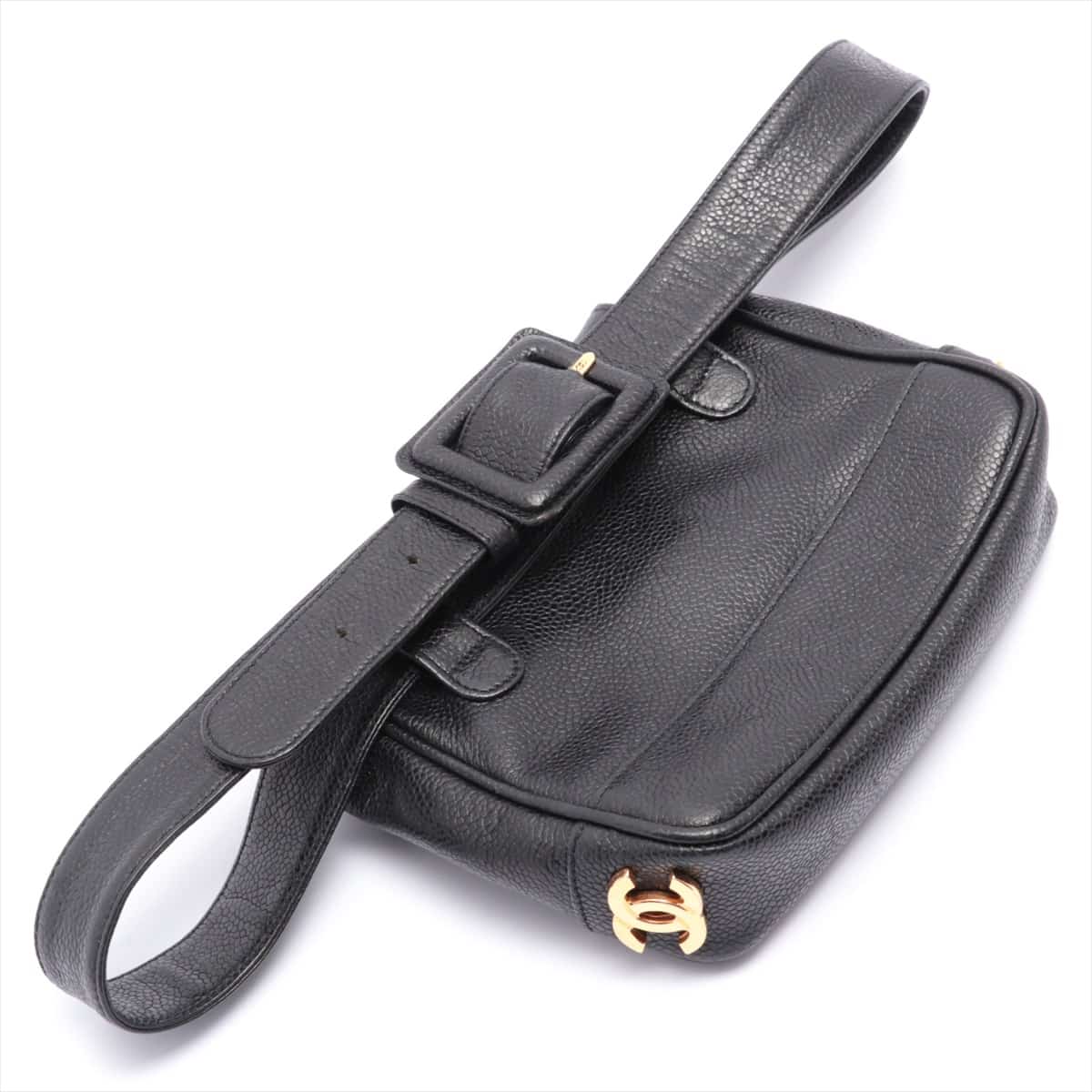 Chanel Triple Coco Caviarskin Waist bag Black Gold Metal fittings 2XXXXXX Belt 85/34