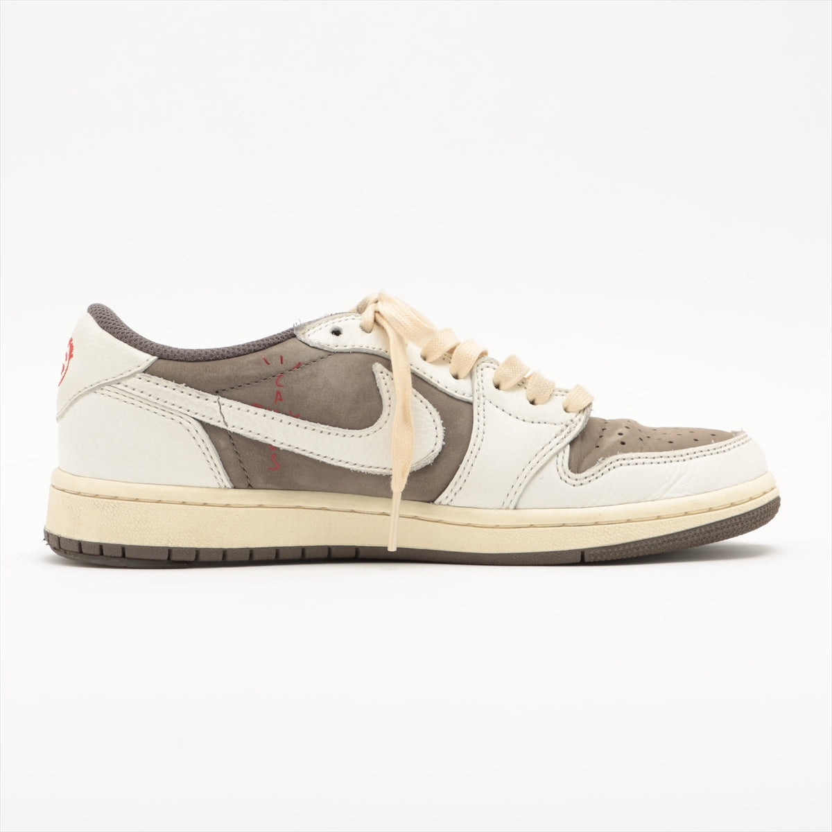 Nike x Travis Scott AIR JORDAN 1 Leather Sneakers 24cm Unisex Gray x white DM7866-162 Replacement Laces Included Heel repair available
