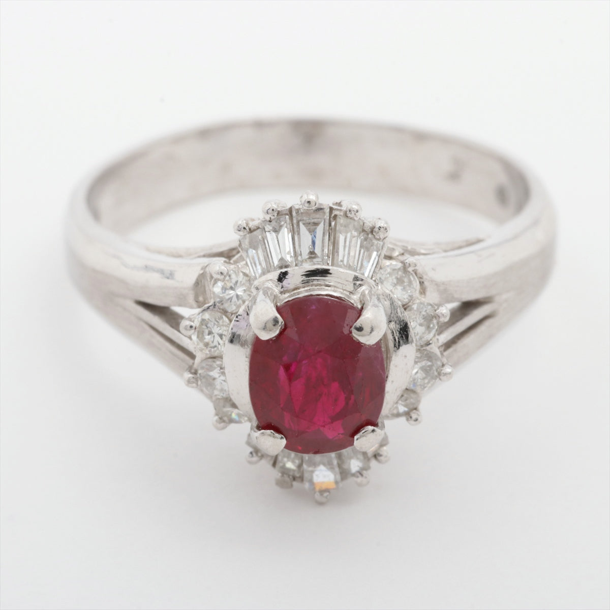 Ruby Diamond Ring Pt900 6.0g 109