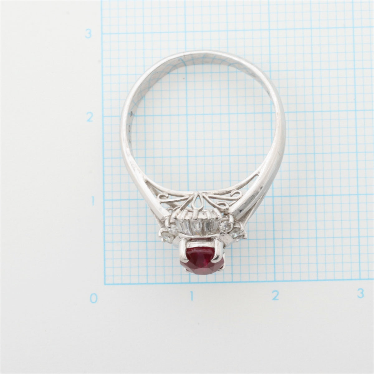 Ruby Diamond Ring Pt900 6.0g 109