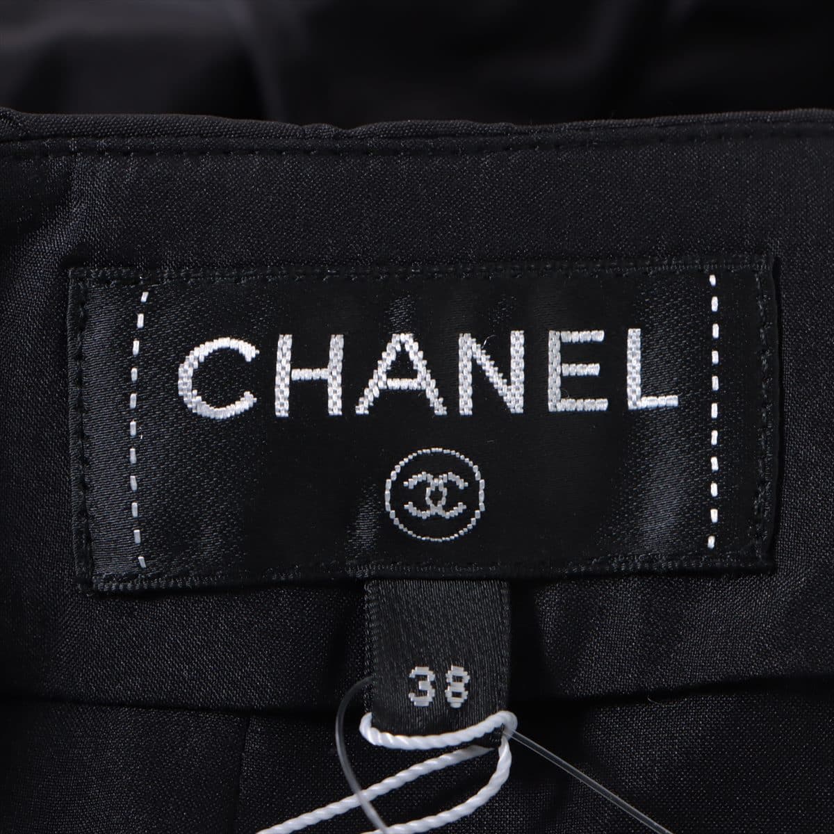 Chanel Coco Mark P71 Polyester & nylon Skirt 38 Ladies' Black  quilting