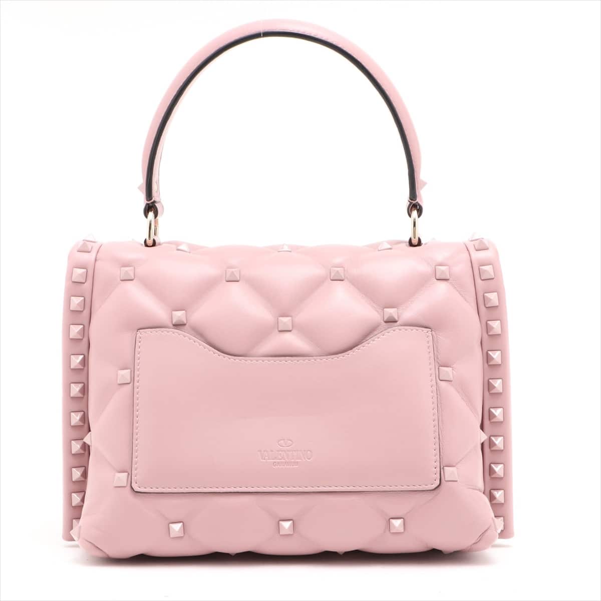 Valentino Garavani Rock Studs Leather 2way handbag Pink BL-QB55PYW0
