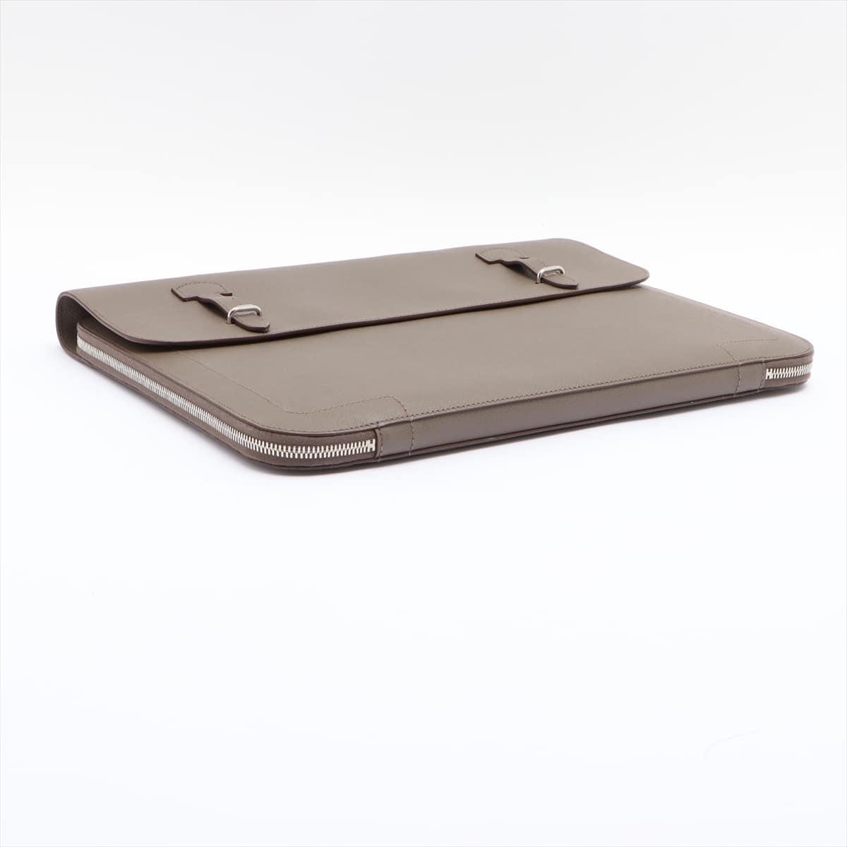 Hermès Cerviette Briefcase Veau Epsom Etoupe Silver Metal fittings T:2015