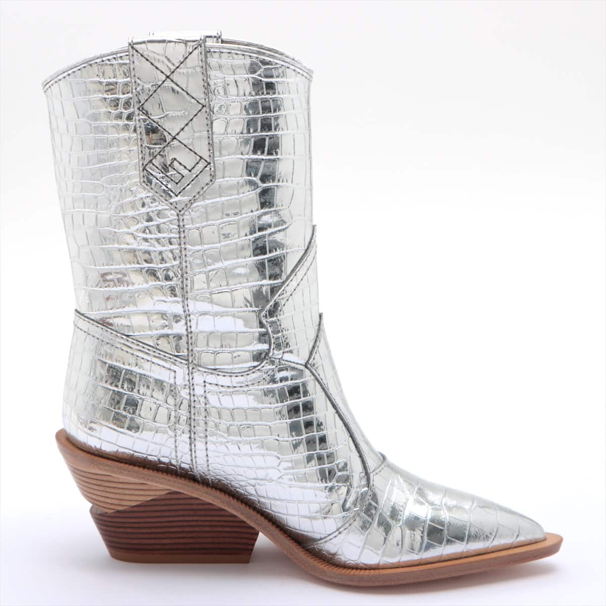 Fendi Leather Boots 36 Ladies' Silver