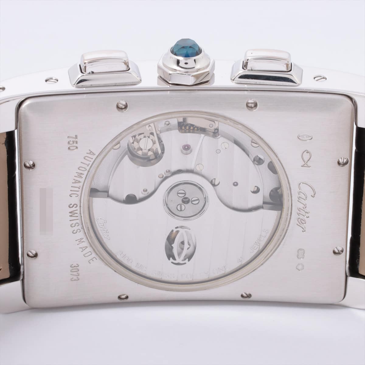 Cartier Tank American W2609456 750 & leather AT Silver-Face