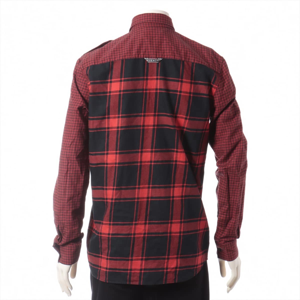 Givenchy Cotton Shirt 38 Men's Red  cheques Missing buttons