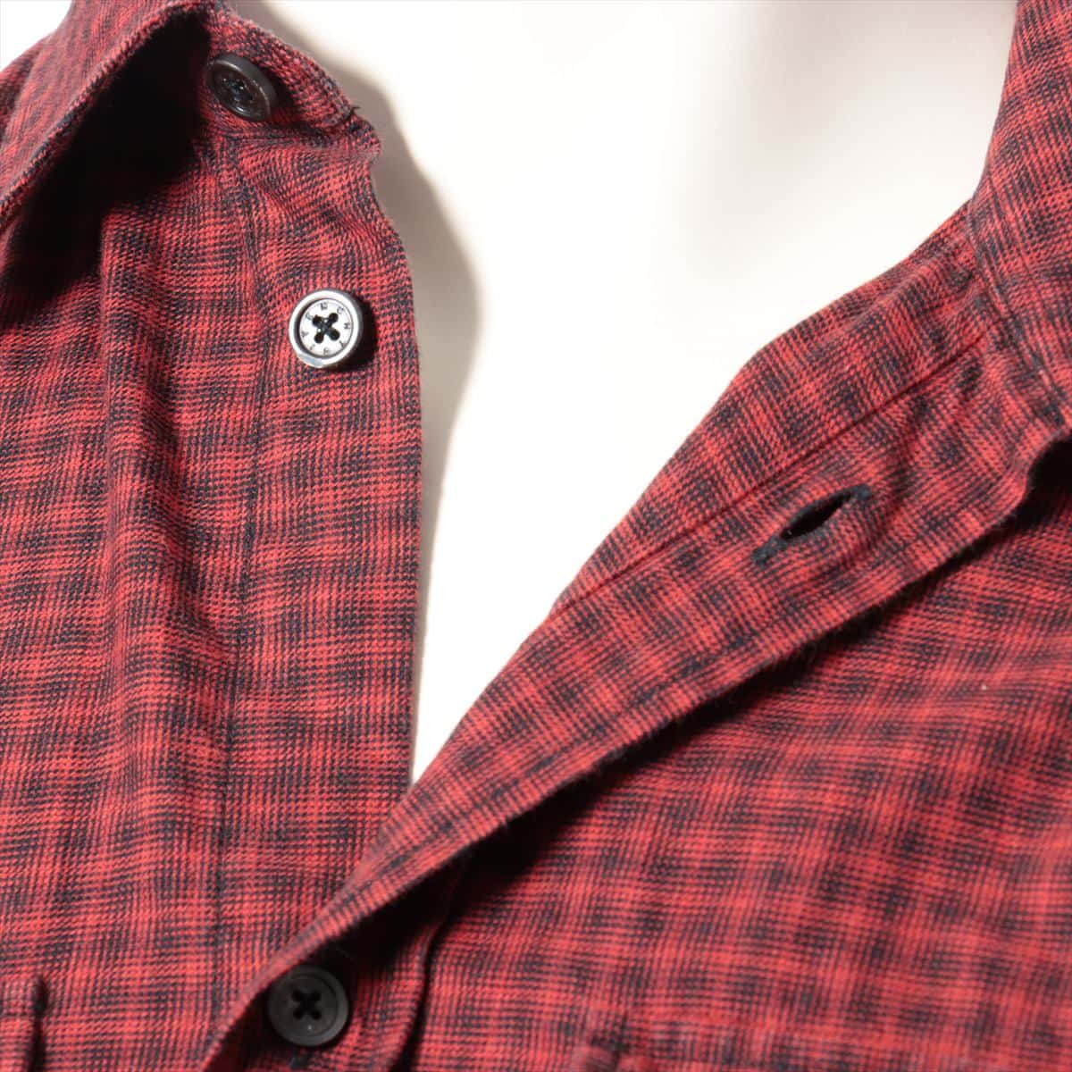Givenchy Cotton Shirt 38 Men's Red  cheques Missing buttons