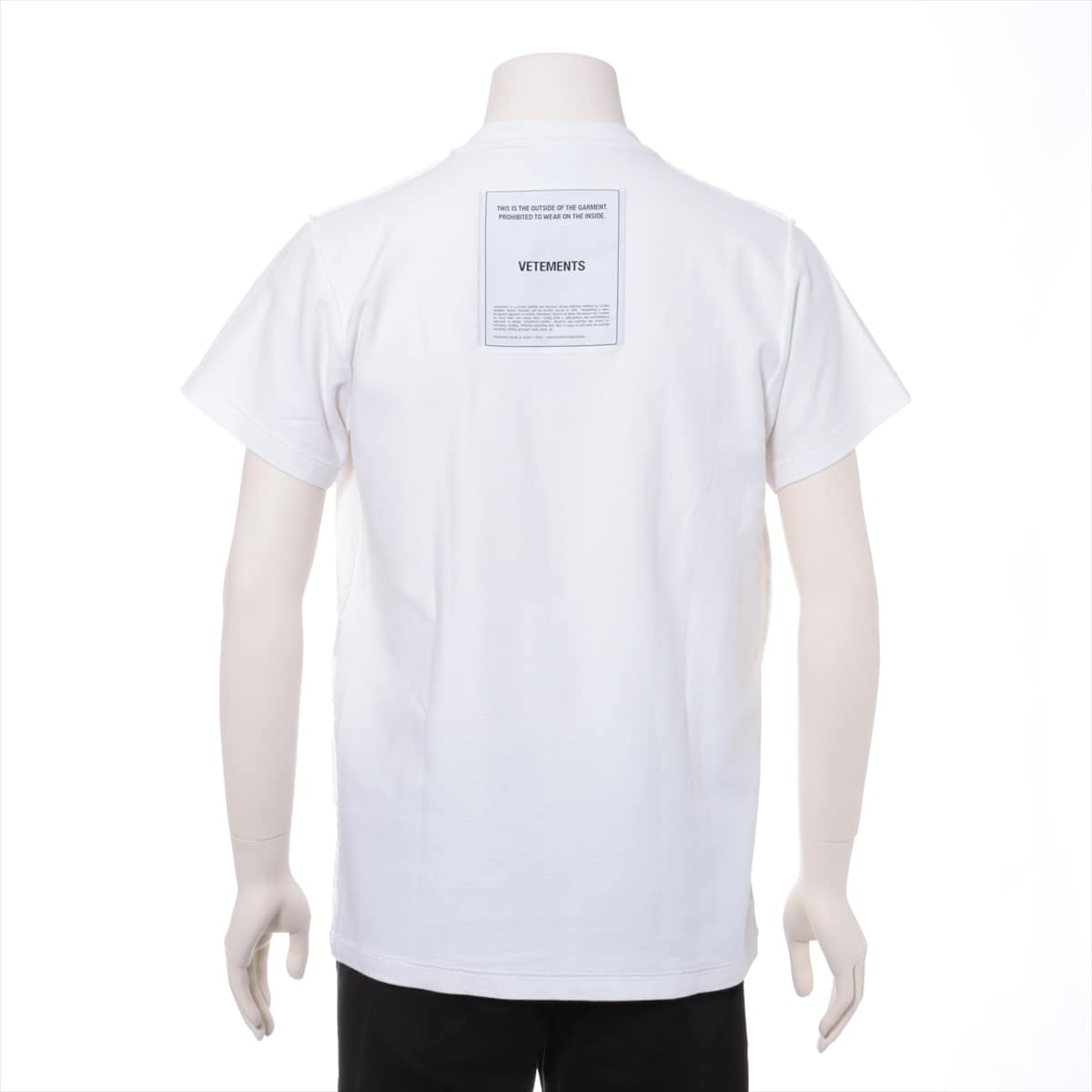 Vetements 18AW Cotton T-shirt XS Ladies' White  back logo Stained