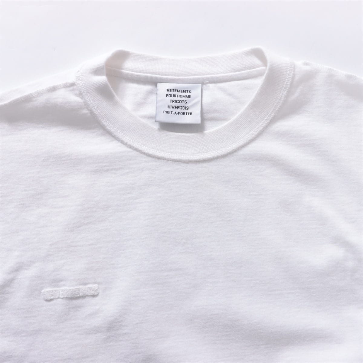 Vetements 18AW Cotton T-shirt XS Ladies' White  back logo Stained