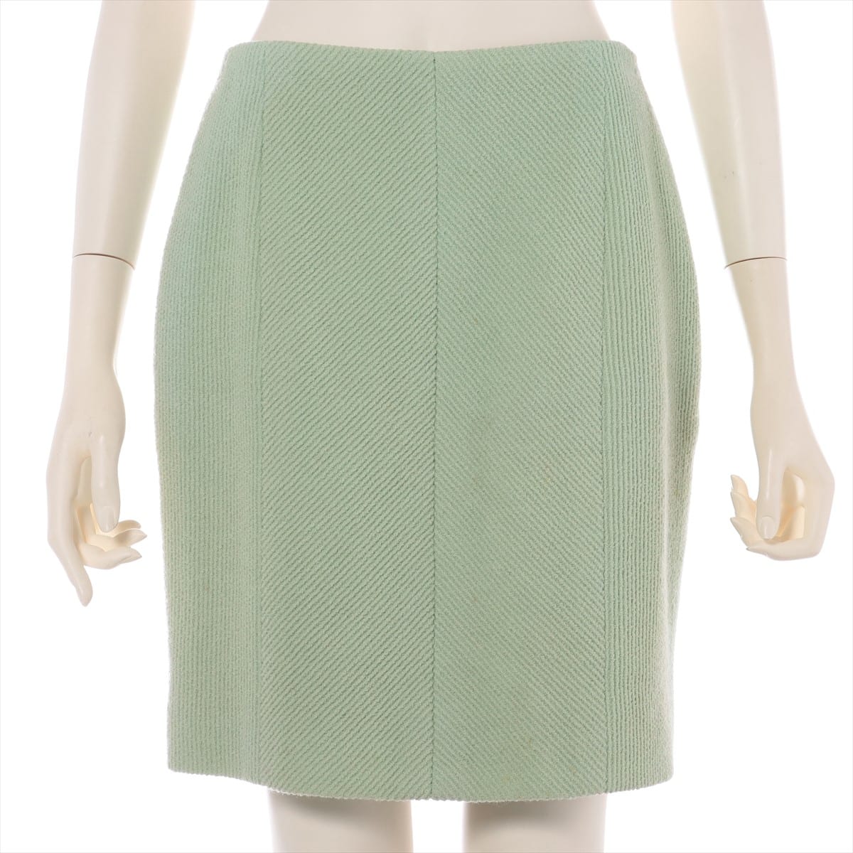 Chanel Coco Button Tweed Skirt 40 Ladies' Green