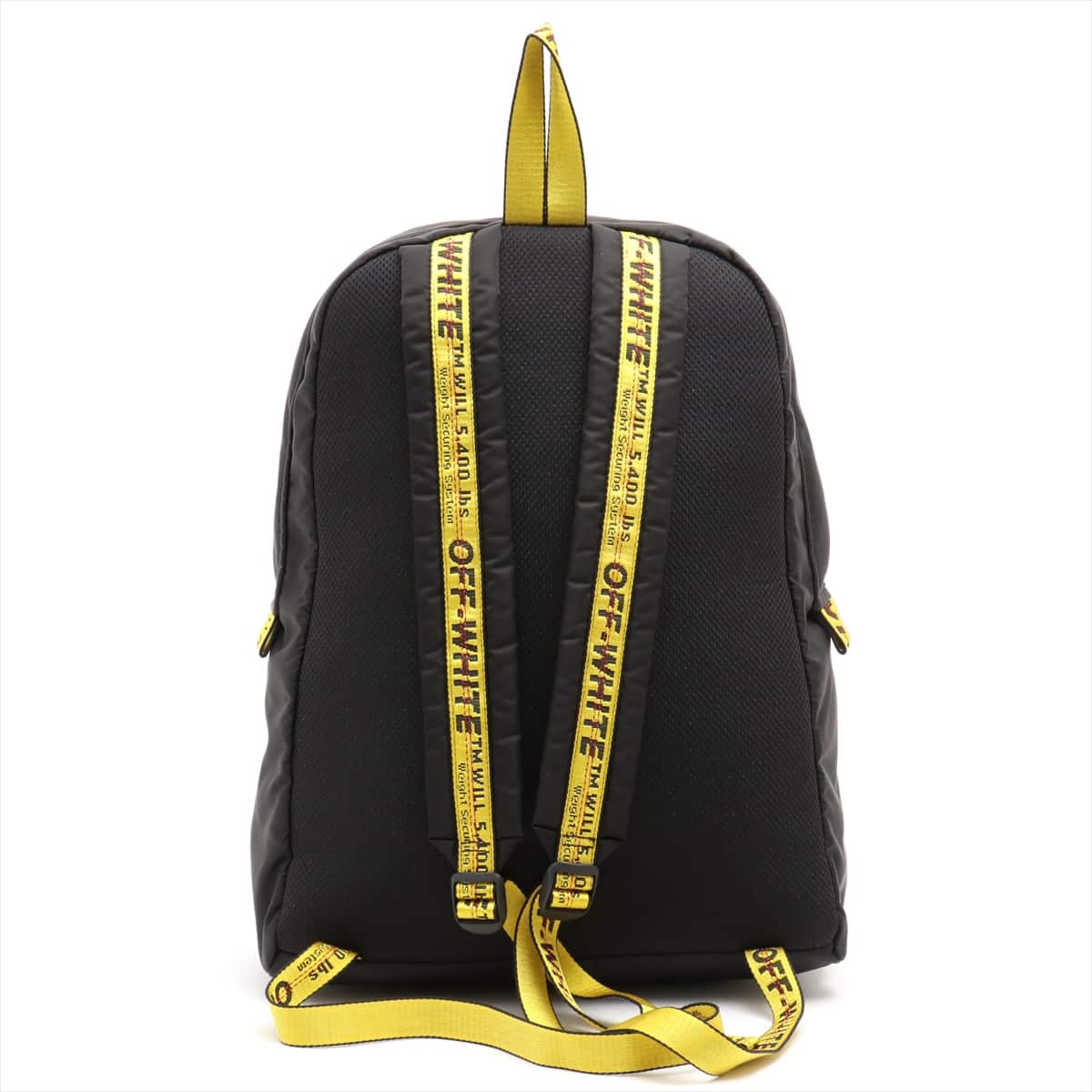 Off-White belt design Arrow print Nylon Backpack Black