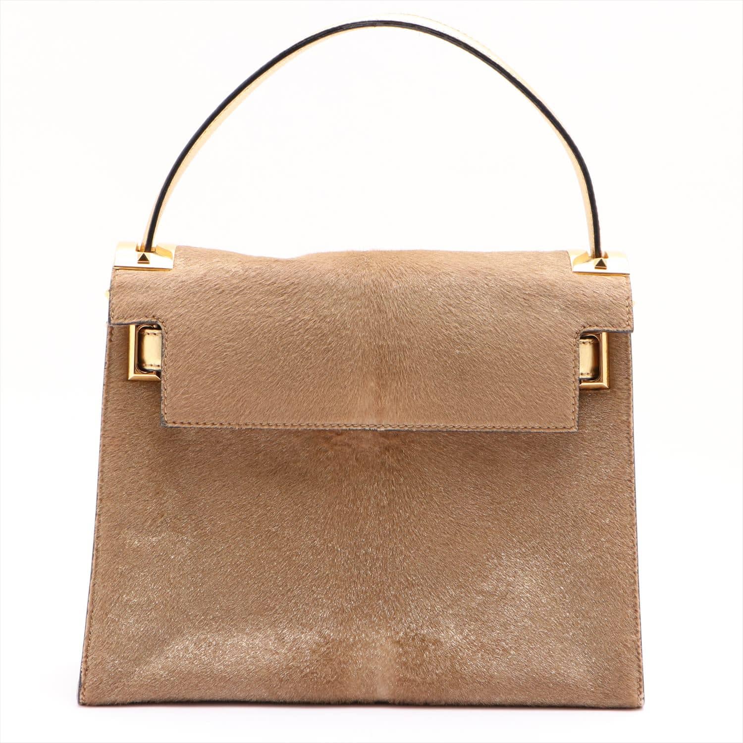 Valentino Garavani Leather & unborn calf 2way handbag Gold