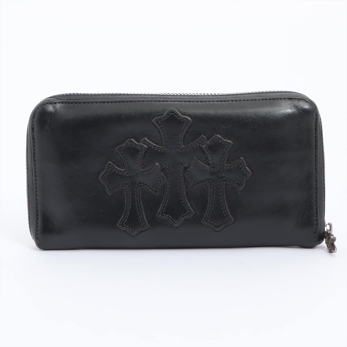 Chrome Hearts REC F ZIP Wallet Leather Cemetery Cross