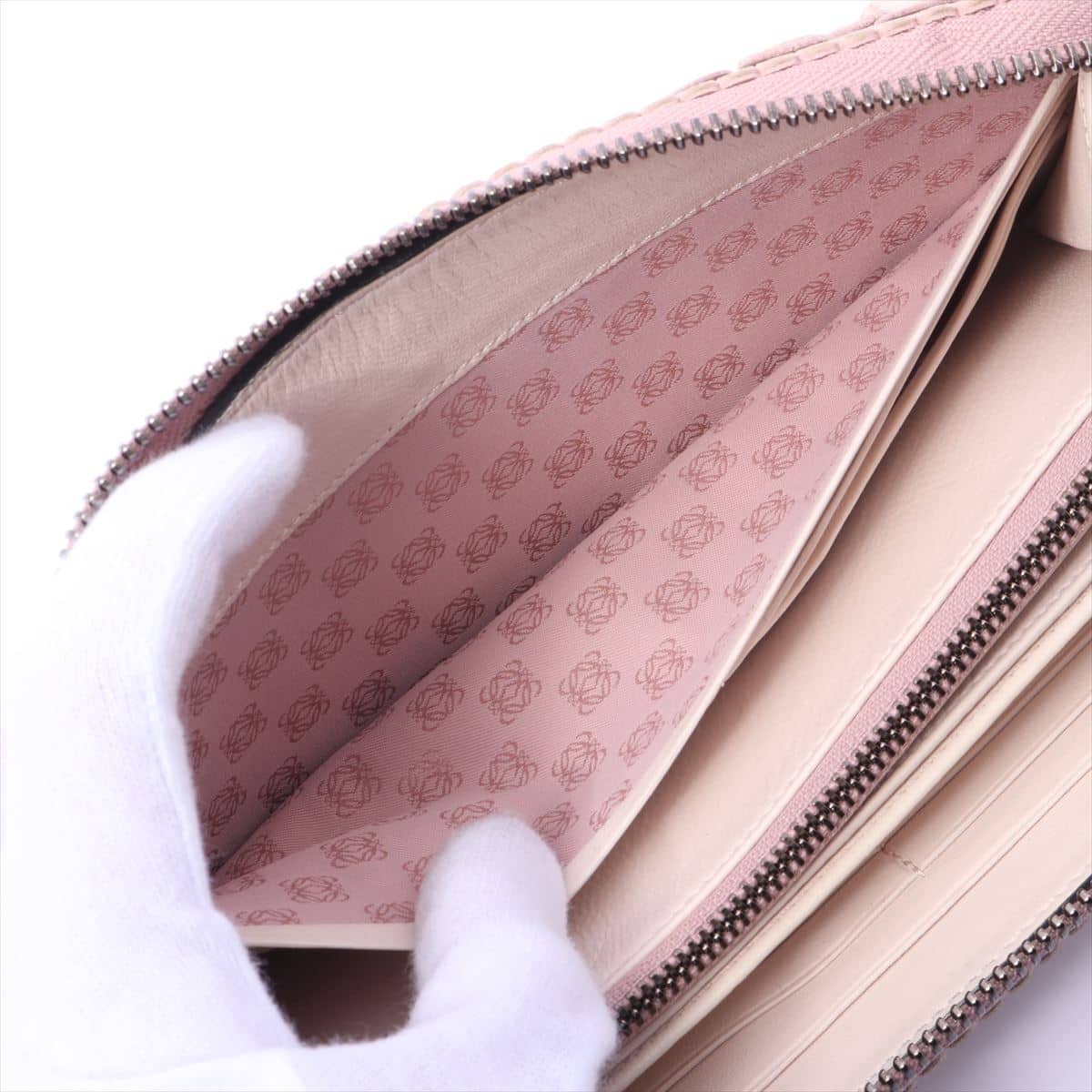 Loewe Leather Round-Zip-Wallet Pink Flower
