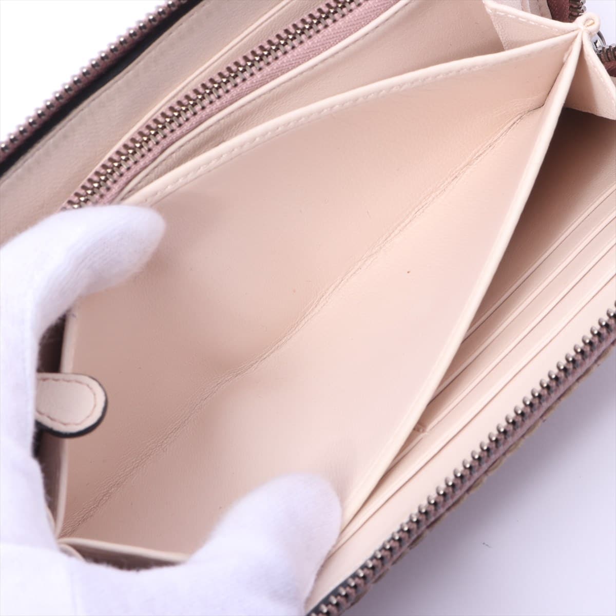 Loewe Leather Round-Zip-Wallet Pink Flower