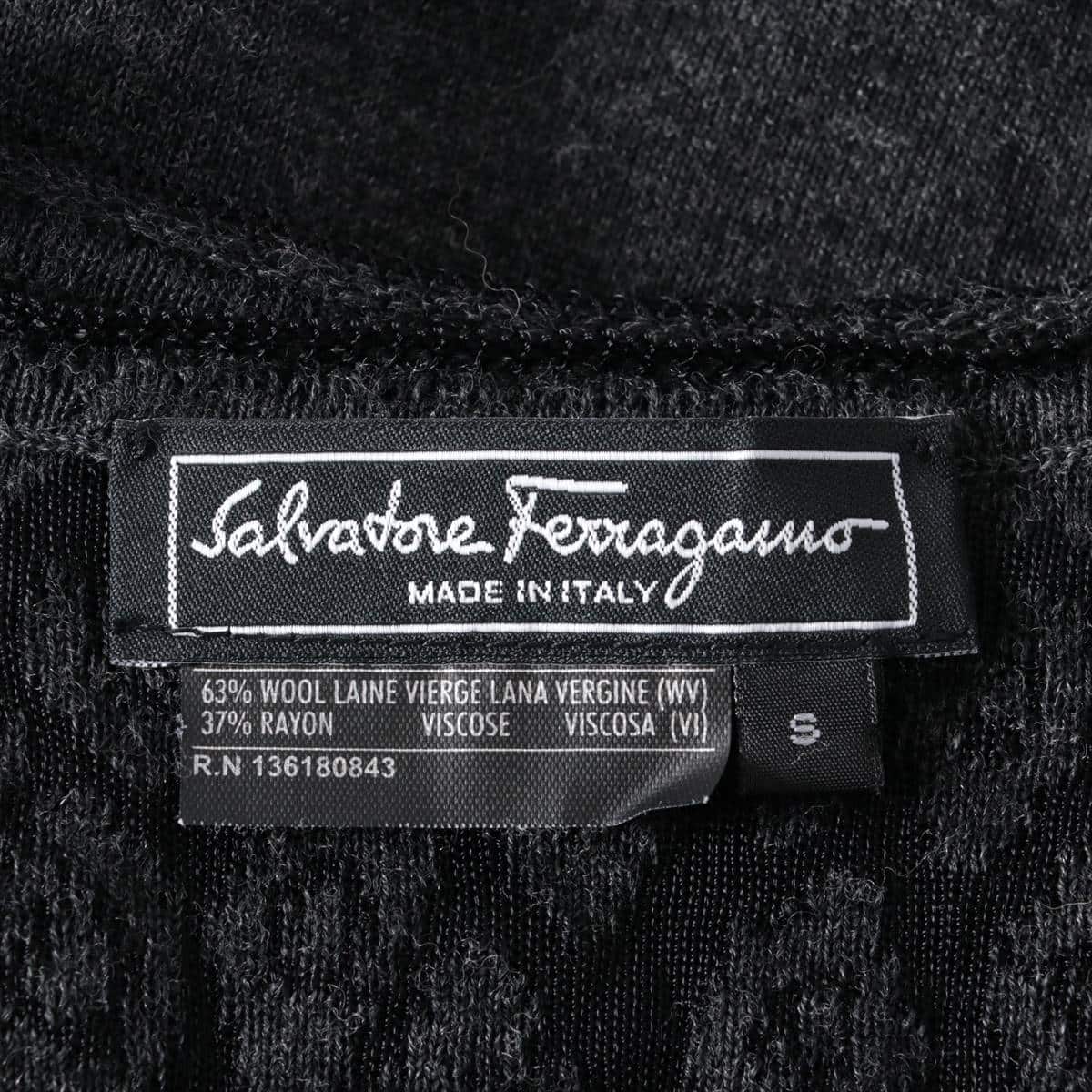 Ferragamo Wool Knit dress S Ladies' Black