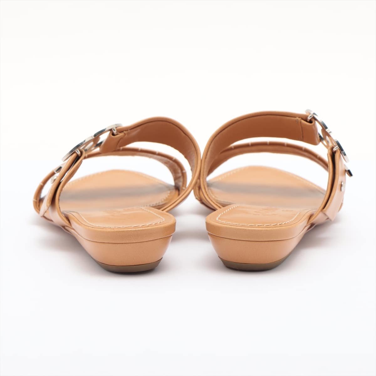 Chanel Coco Mark Leather Sandals 35 Ladies' Beige