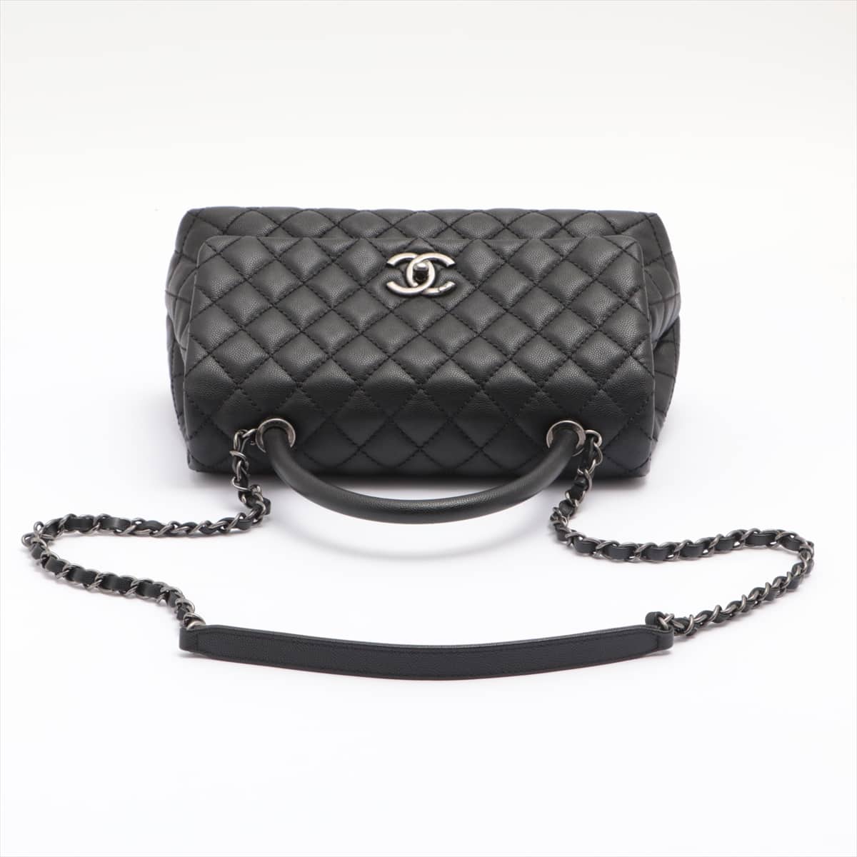 Chanel Coco Handle Caviarskin 2way shoulder bag Black Silver Metal fittings 21XXXXXX