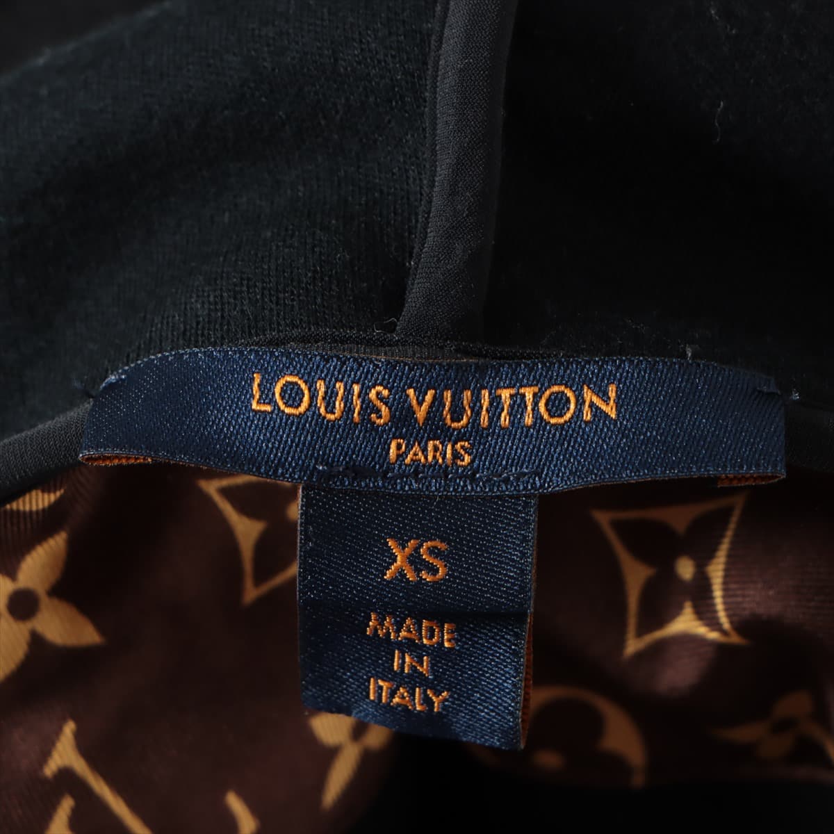 Louis Vuitton RW201W Cotton & nylon Parker XS Ladies' Black  printed hoodie 1A61LL