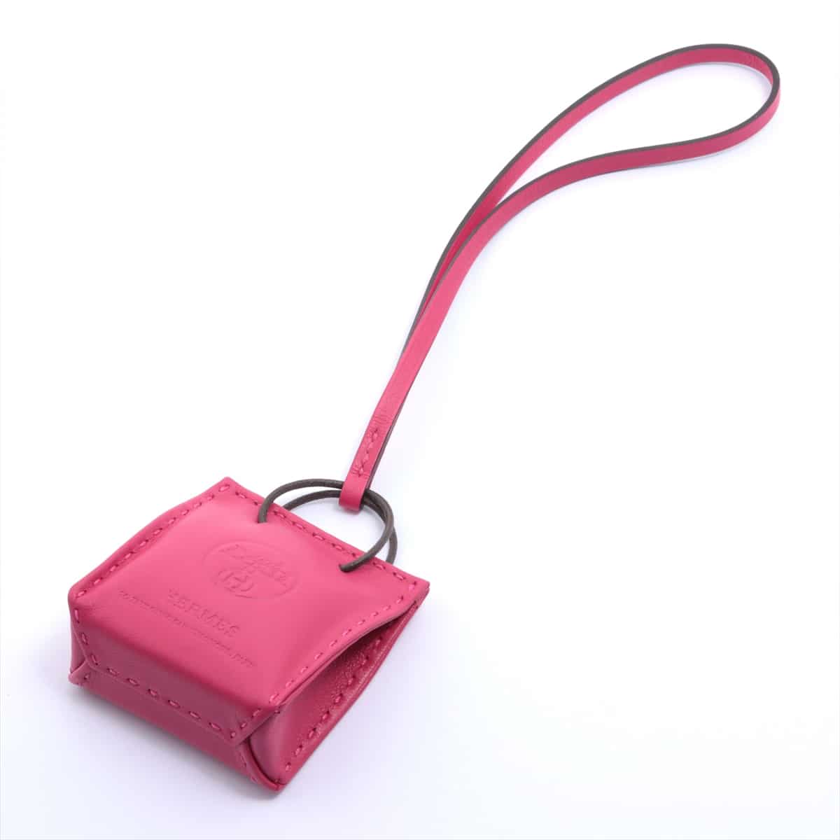 Hermès sacks Orange Key holder Leather Pink