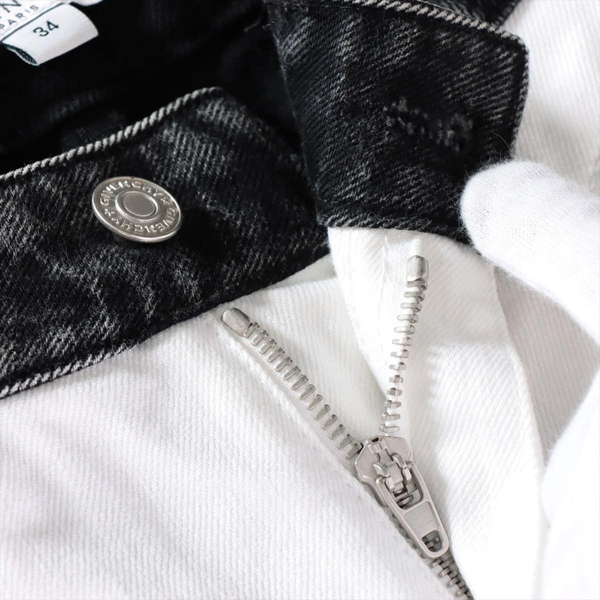 Givenchy Cotton Denim pants 34 Ladies' Black × White