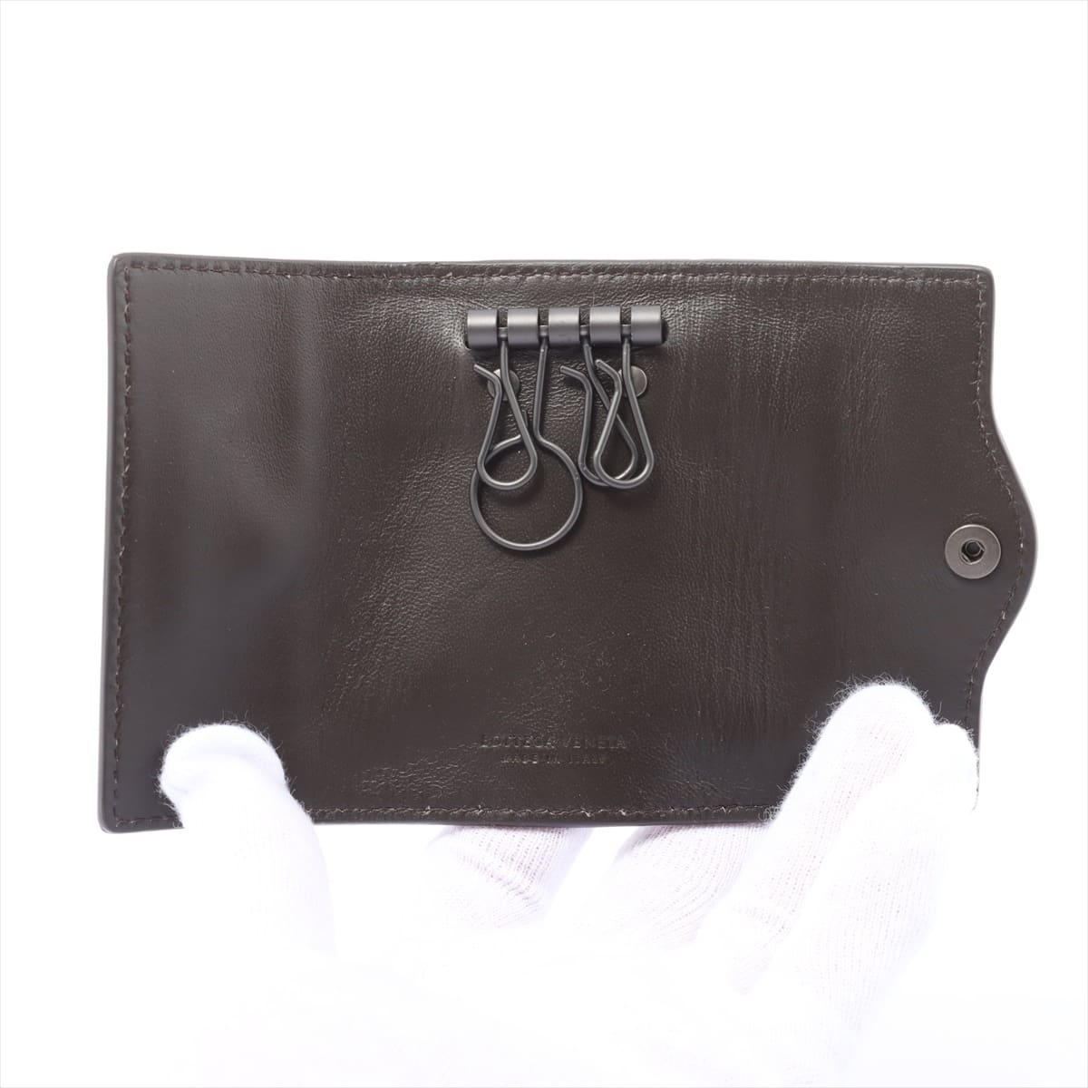 Bottega Veneta Intrecciato Leather Key case Brown