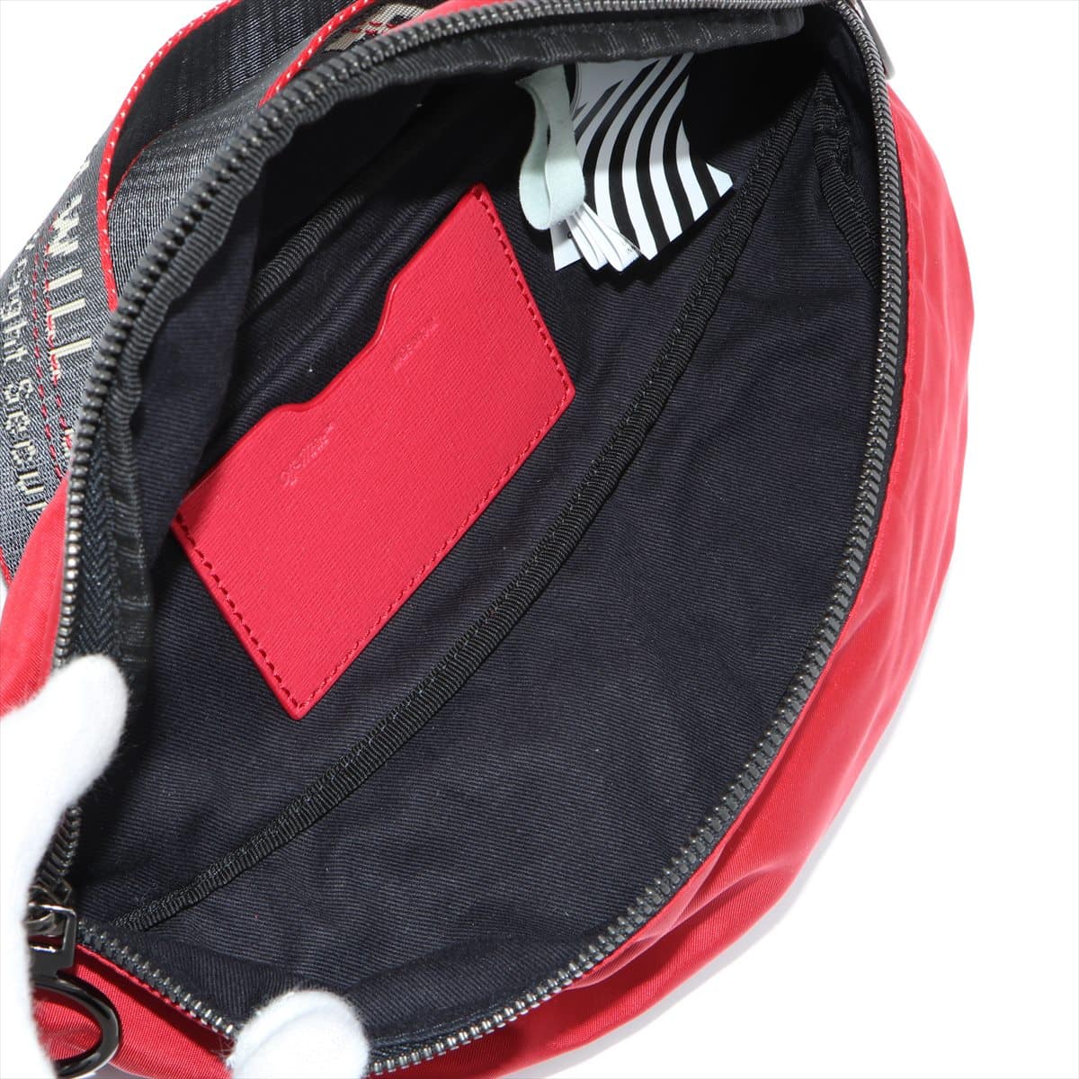Off-White Nylon Waist bag Red
