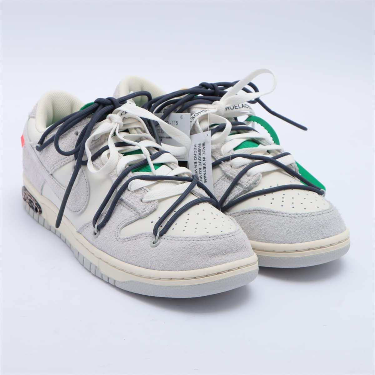 NIKE × OFF-WHITE Leather Sneakers 27.5cm Men's Gray x green Dunk Low The 50 Collection 1 of 50 
