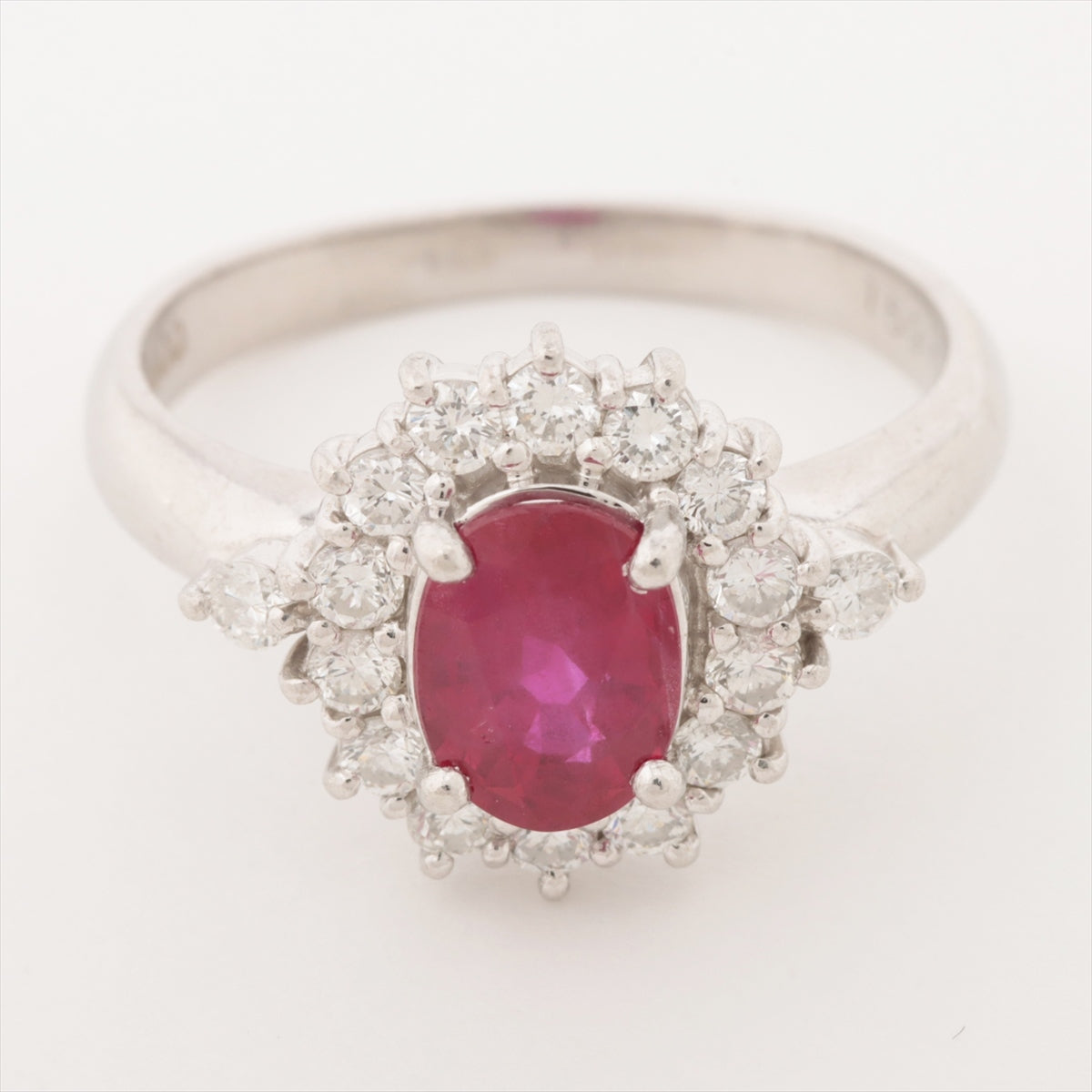 Ruby Diamond Ring Pt900 6.0g 159 054