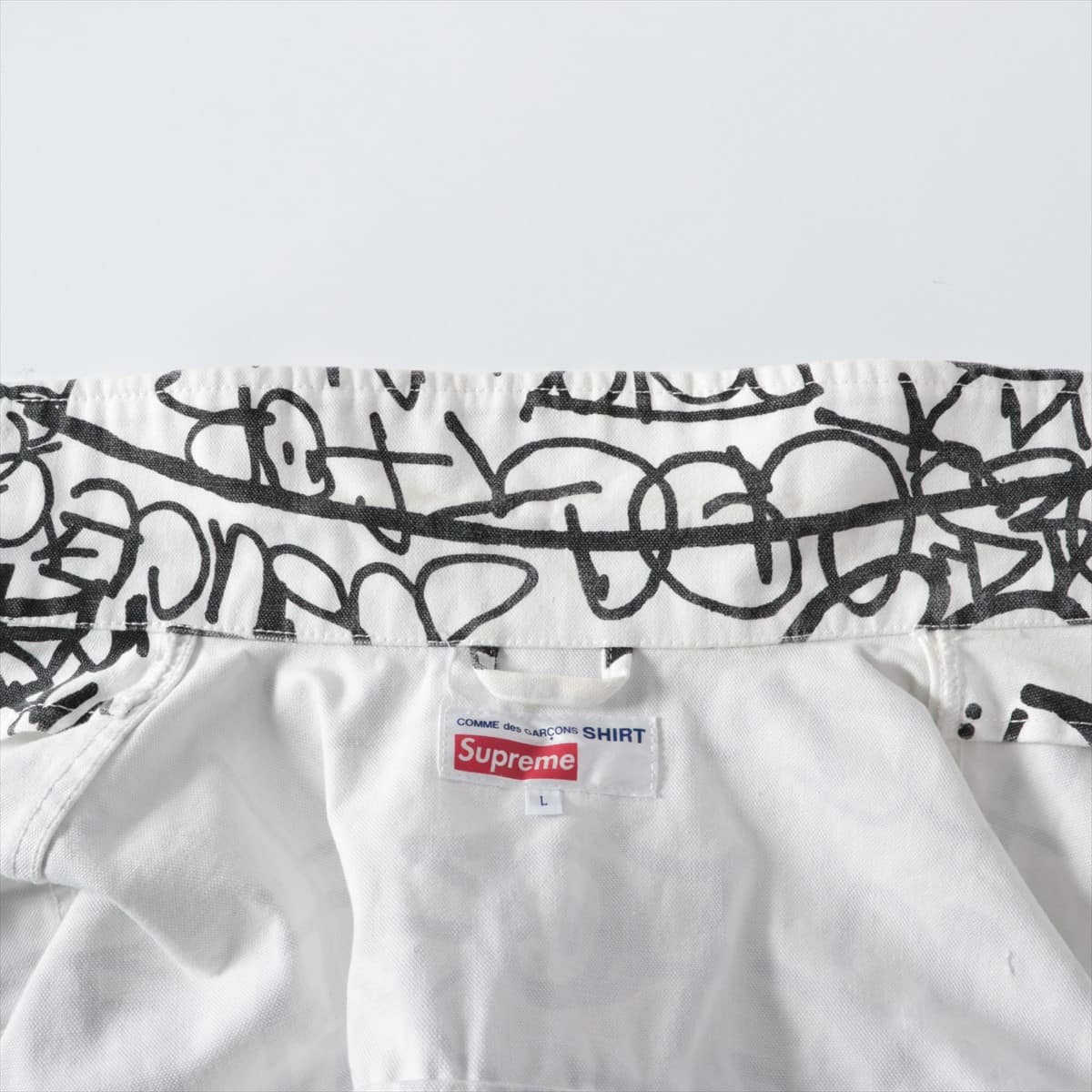 Supreme x Comme des Garcons Shirt 18AW Cotton Work jacket L Men's Black × White  Total handle