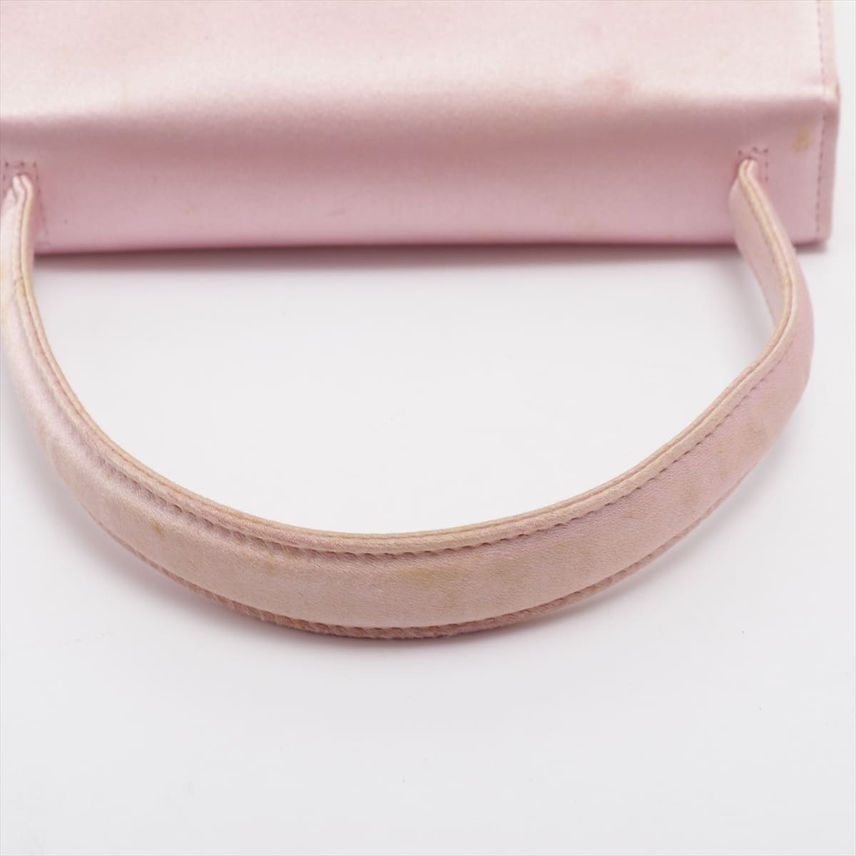 Chanel Coco Mark Satin Hand bag Pink Gold Metal fittings