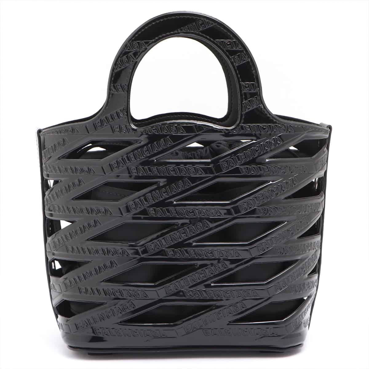 Balenciaga Panier Patent leather 2way handbag Black 630708