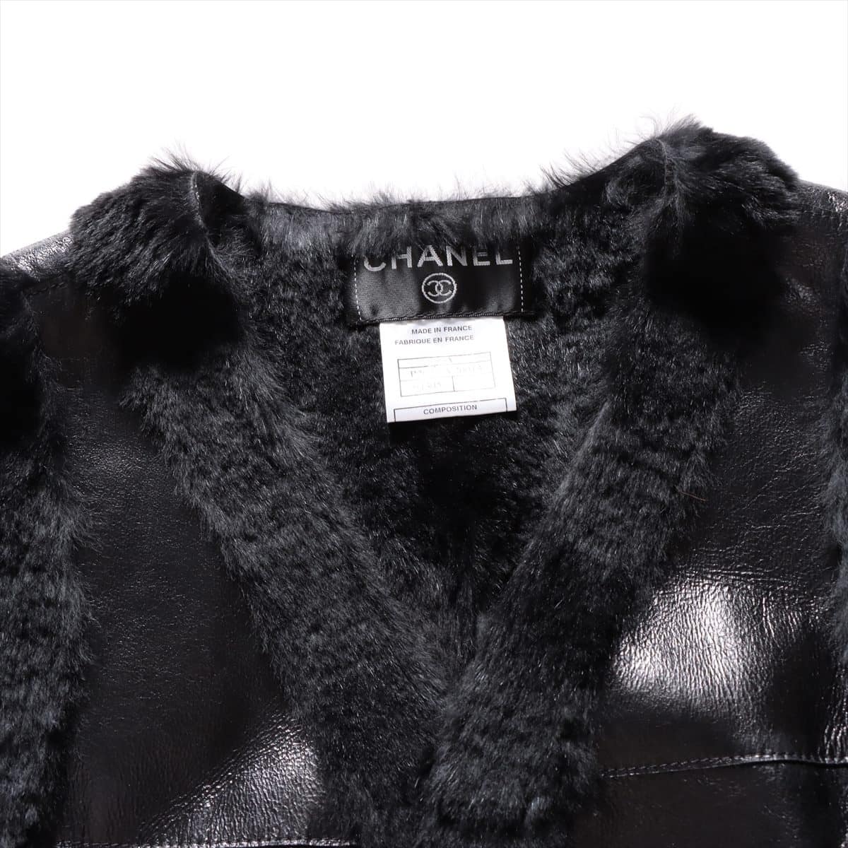 Chanel Coco Mark 05A Rabbit Vest 36 Ladies' Black