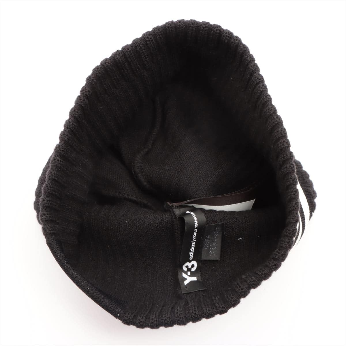 Y-3 Logo Knit cap Cotton & nylon Black