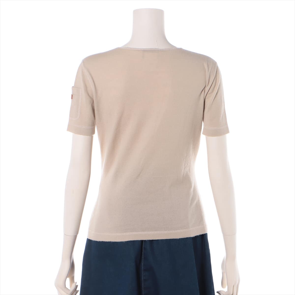 Chanel 00A Cashmere Short Sleeve Knitwear 38 Ladies' Beige  Logo