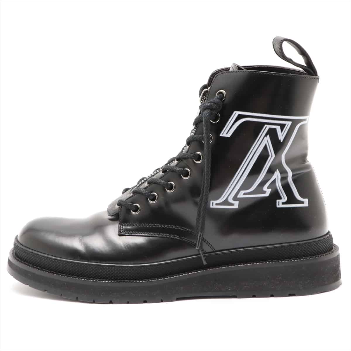 Louis Vuitton × fragment design V black ice line BM0138 Leather Boots 7 Men's Black
