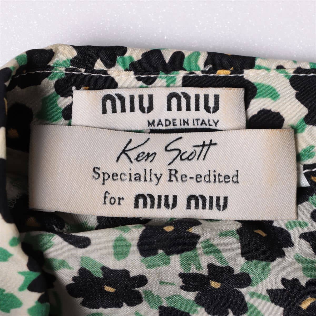 Miu Miu 15 years Polyester Blouse 40 Ladies' Green  floral