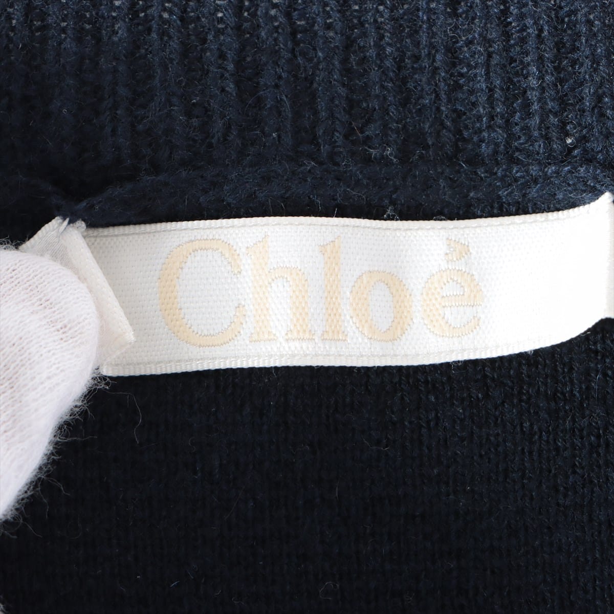 Chloe 15AW Cotton x Cashmere Knit dress M Ladies' Navy blue