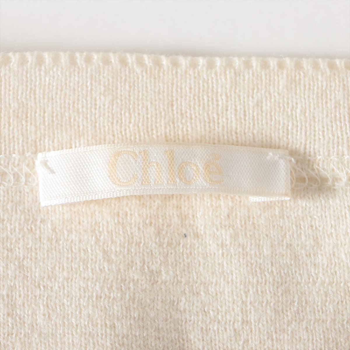 Chloe Cotton x Cashmere Knit XS Ladies' Ivory