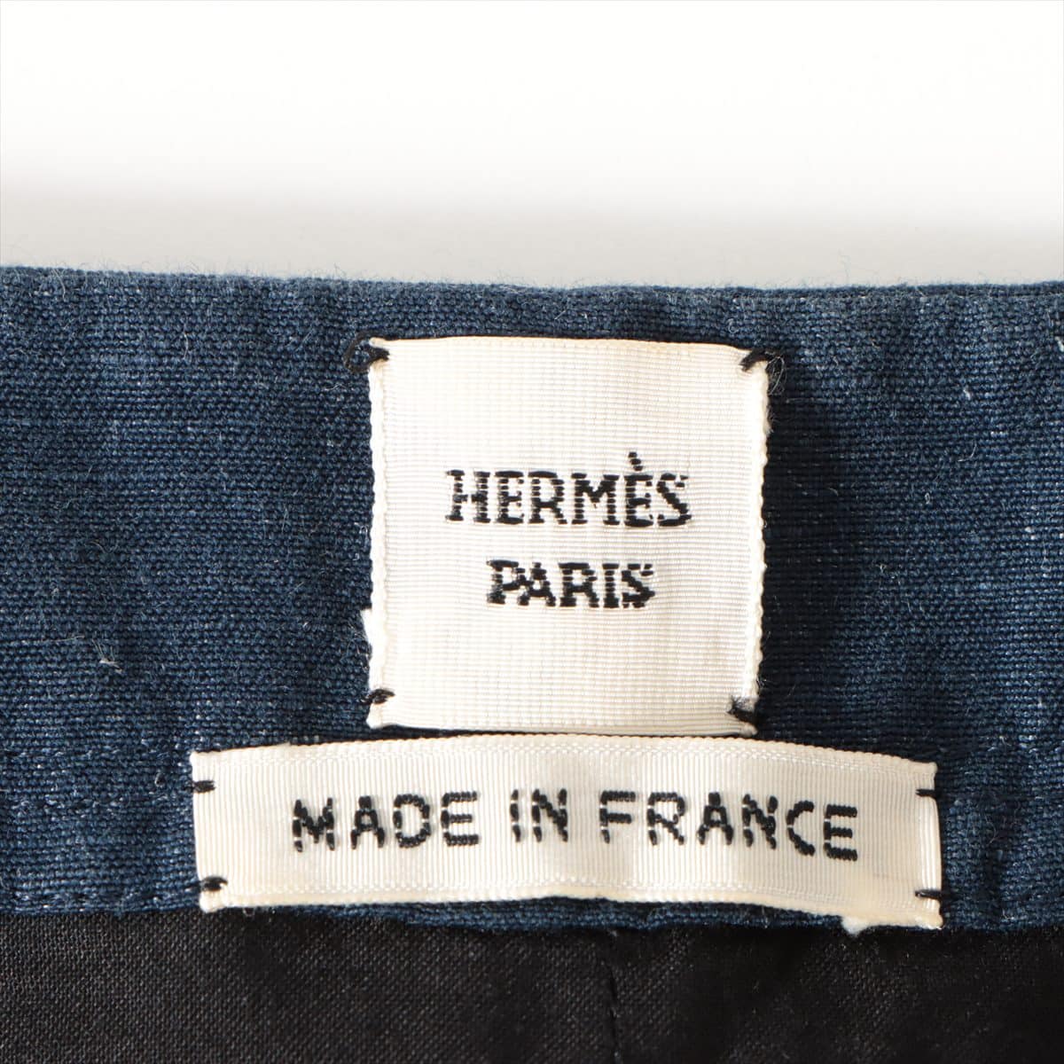 Hermès Cotton & linen Dress 34 Ladies' Navy blue