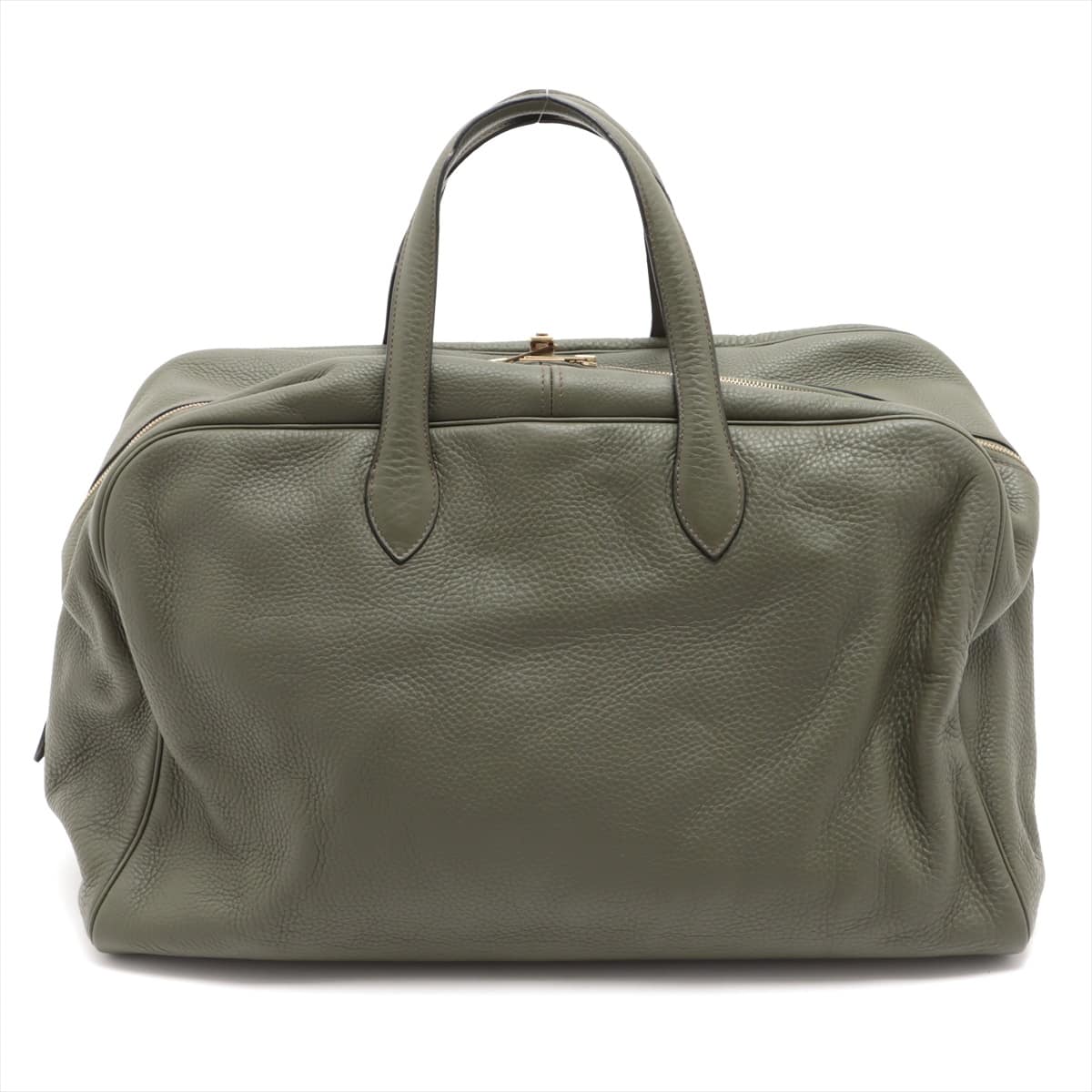 Hermès Victoria 50 Taurillon Clemence Olive Green Gold Metal fittings □E: 2001