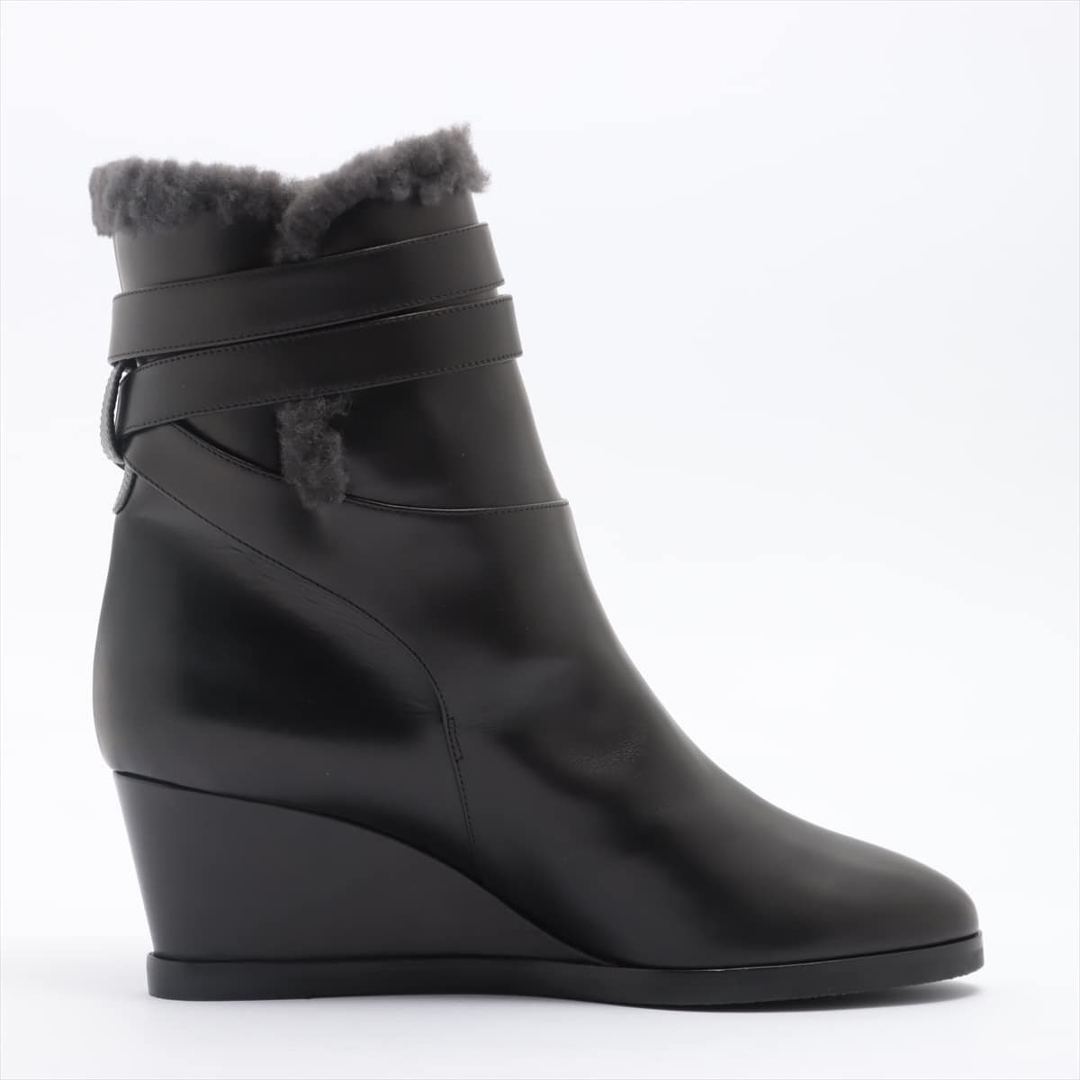 Fendi Leather Boots 40 Ladies' Black Mouton