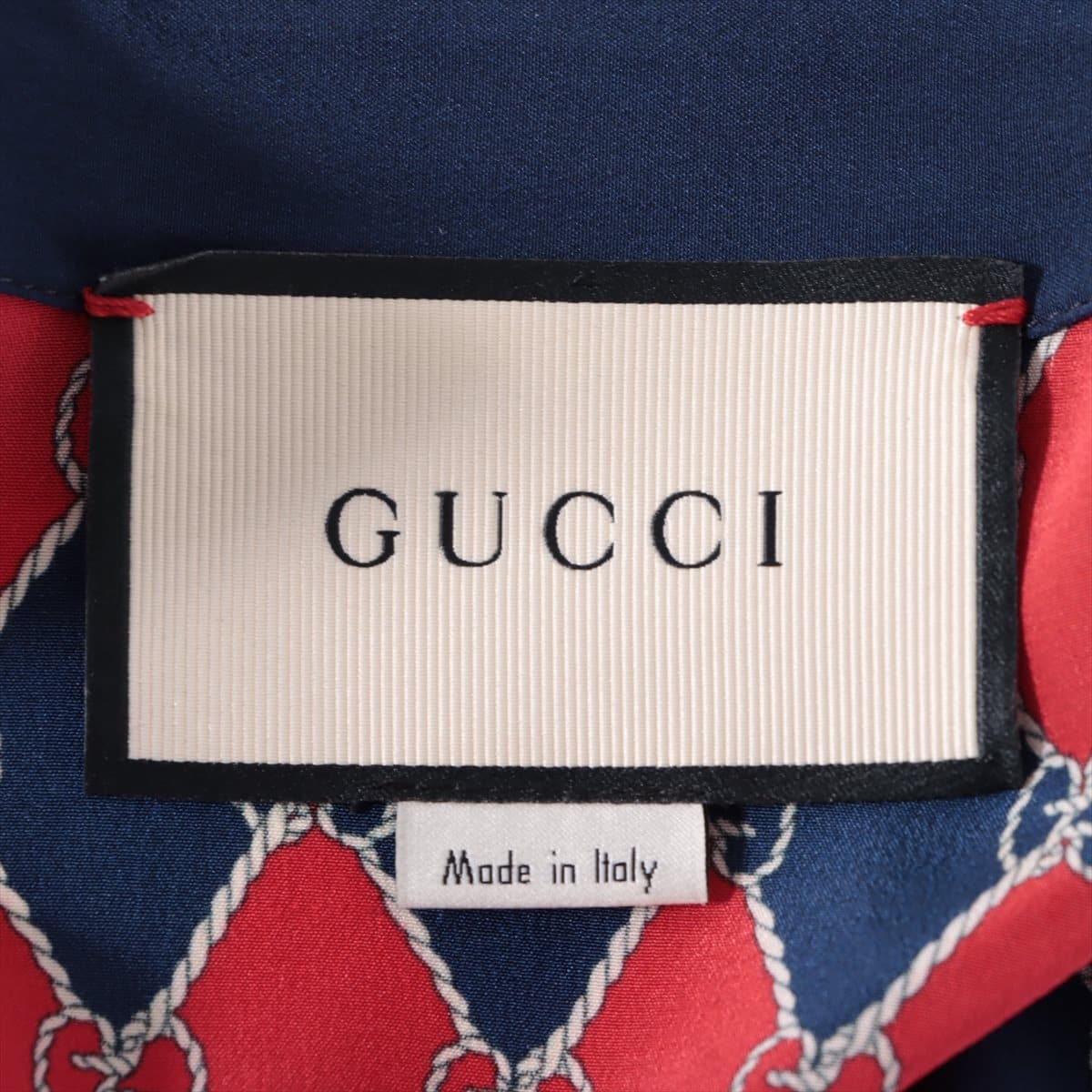 Gucci 17 years Silk Setup tops 42/bottoms 44 Ladies' Navy x red