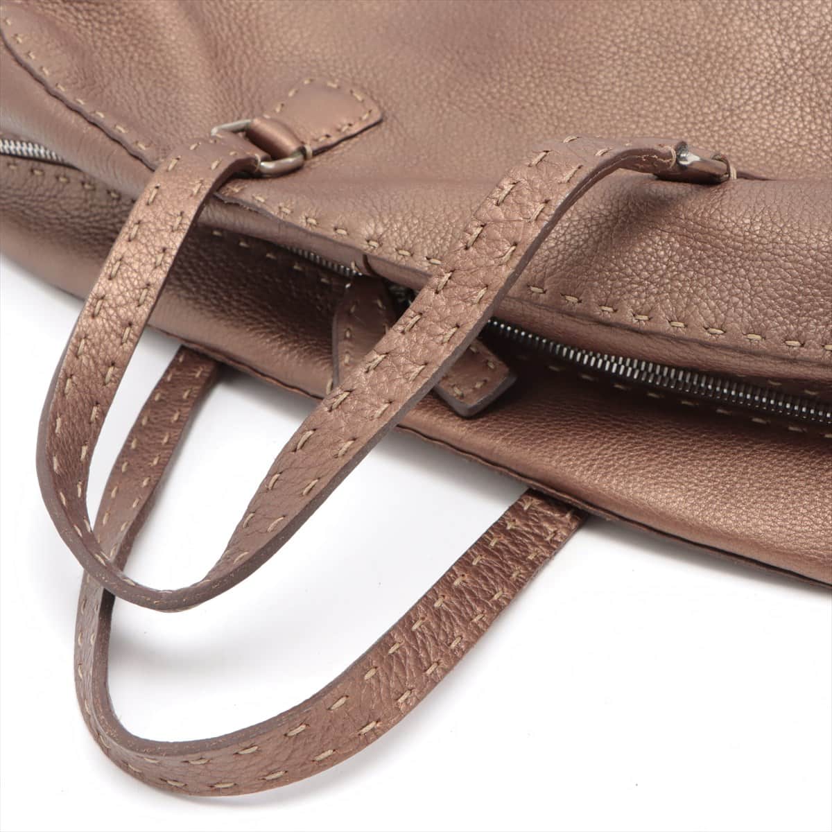 Fendi Selleria Leather Boston bag Brown