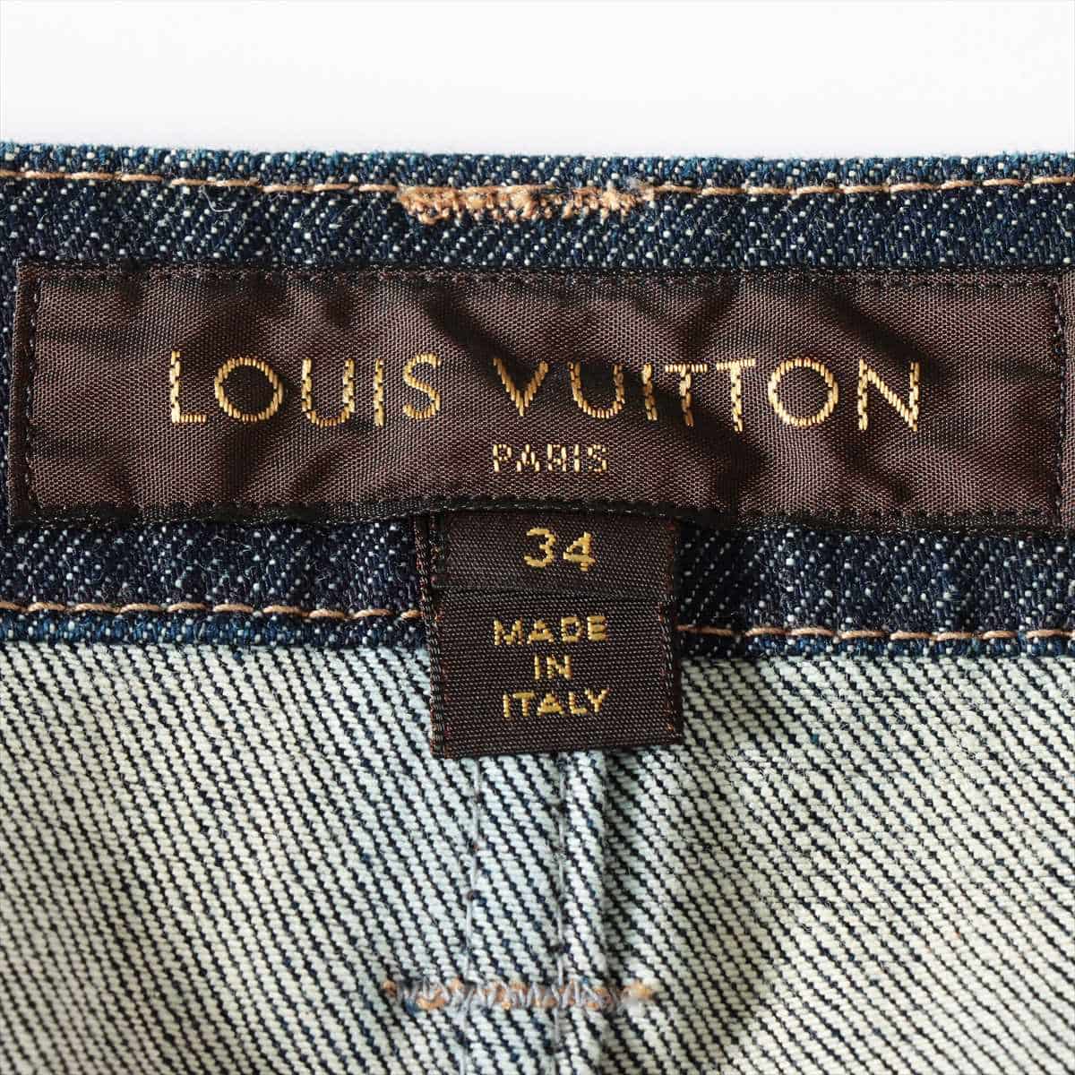 Louis Vuitton RW091W Denim Skirt 34 Ladies' Blue indigo