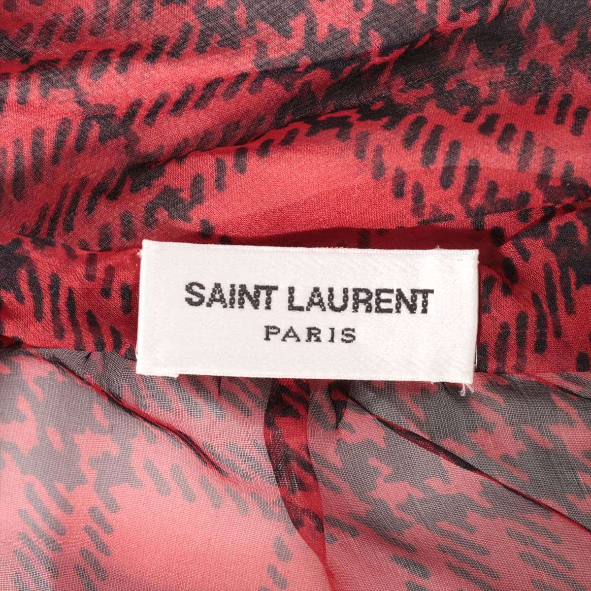 Saint Laurent Paris 20 years Silk Blouse F38 Ladies' Red x Black  641585