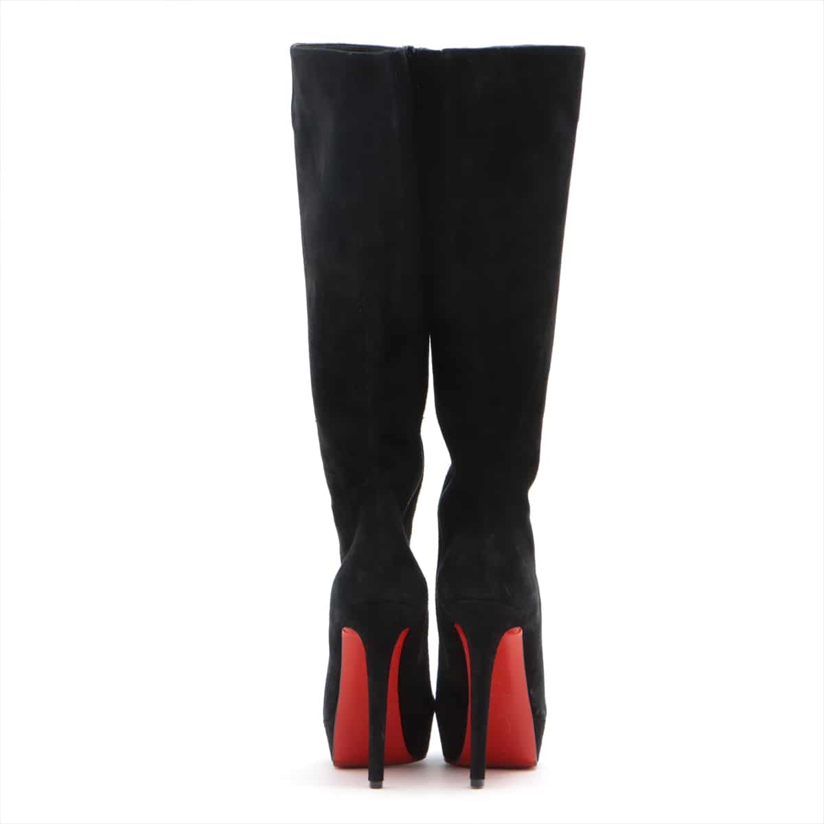 Christian Louboutin Suede Long boots 36 1/2 Ladies' Black There are threads and fraying in various places